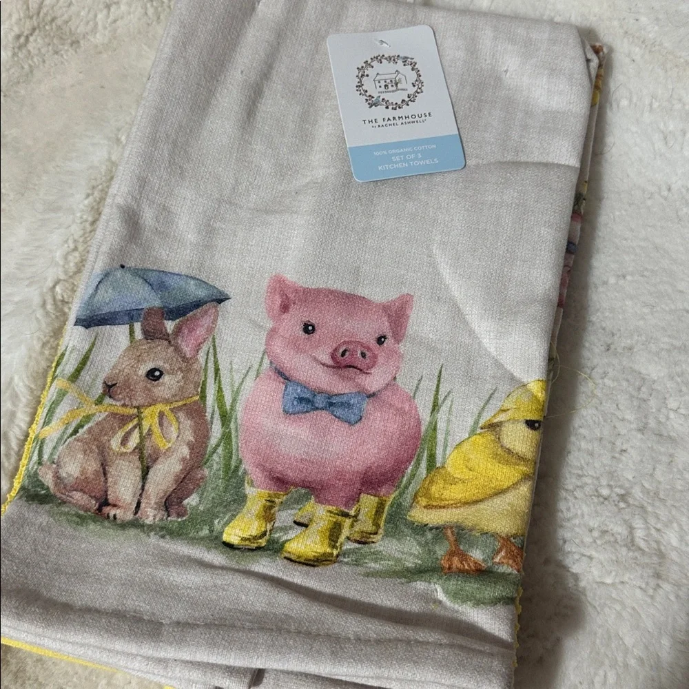 The Farmhouse by Rachel Ashwell set of 3 Easter large kitchen towels